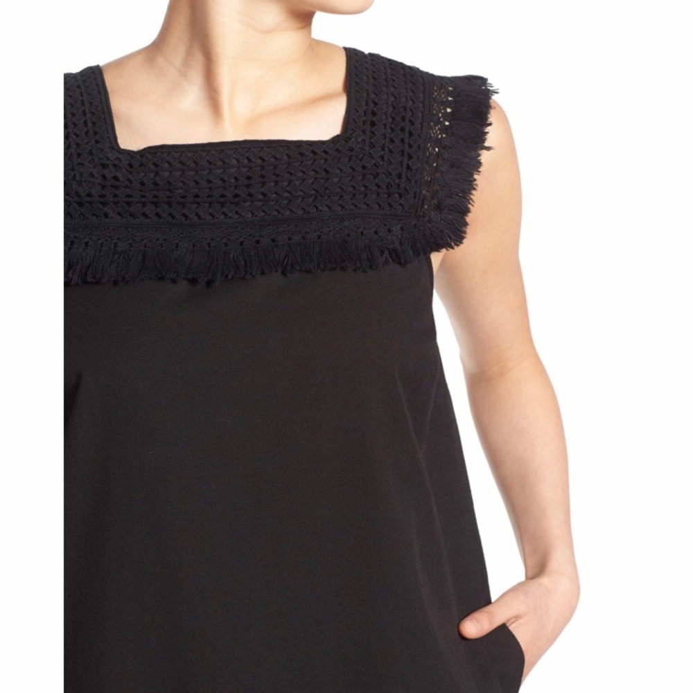 MADEWELL dress cotton crochet fringe sleeveless 2